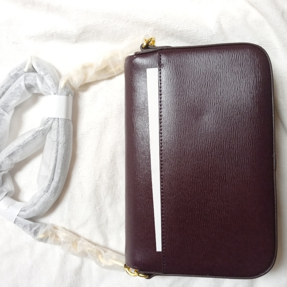 Ralph Lauren Burgundy Carmen Newberry Crossbody - Picture 2 of 6
